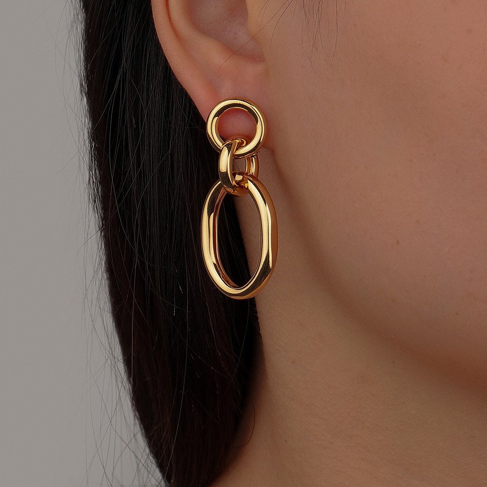 Latest New Women Stainless Steel Unusual Chain Earrings Fashion Drop Earrings Latest Punk Gothic Chain Earrings For Female Jewelry