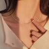 Latest Popular Silver Colour Sparkling Clavicle Chain Choker Necklace Collar For Women Fine Jewelry Wedding Party Birthday Gift
