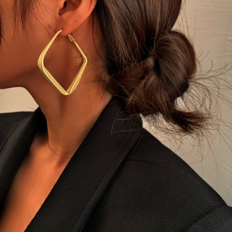 Geometric Metal Earrings for Women Jewelry Gift Irregular Circle Square Earrings Femme Cold Fashion Korean Women's Earrings Latest