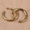 Oversize Gold Plated Hoop Earring Simple Thick Round Circle Stainless Steel Earrings for Women Punk Hiphop Jewelry Brincos Latest