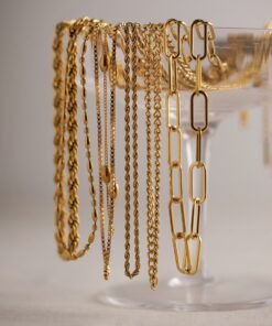 Uworld Chunky Twisted Miani Cuban Chain Chocker 18K Gold PVD Plated Stainless Steel Necklace Snake Rope Chain For Men Women