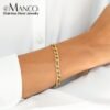 eManco Female Figaro Link Chain Stainless Steel Bracelet Gold Color Charm Bracelets Chain Bracelets for Women Man Gifts